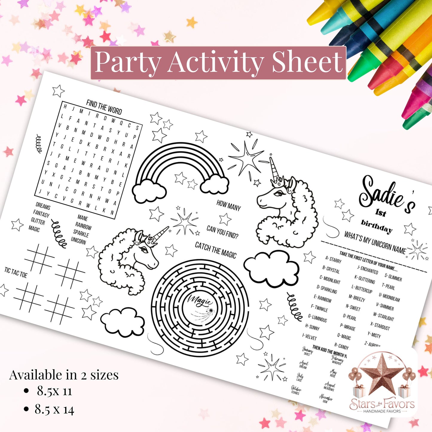 Afro Unicorn Activity Sheet