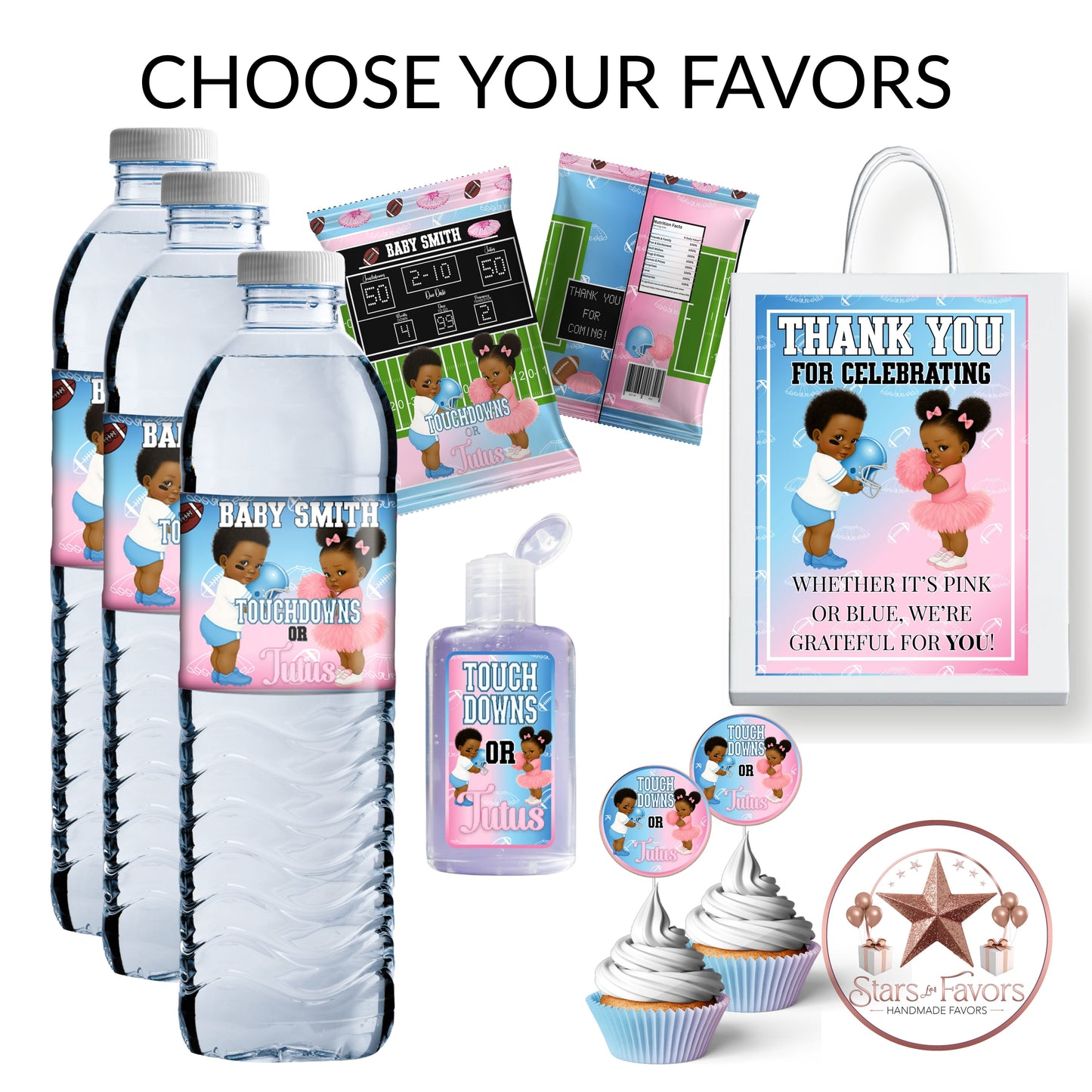 Touchdowns Or Tutu's Gender Reveal Party Favors