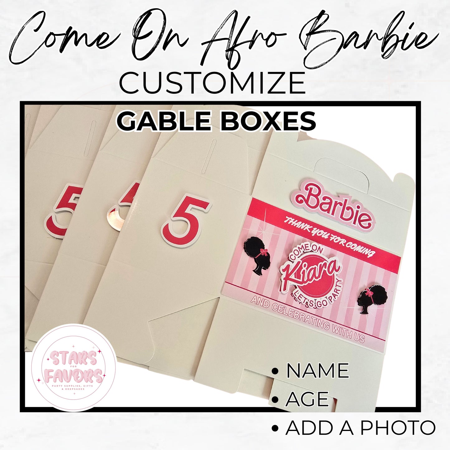 Come On Afro Barbie Gable Boxes