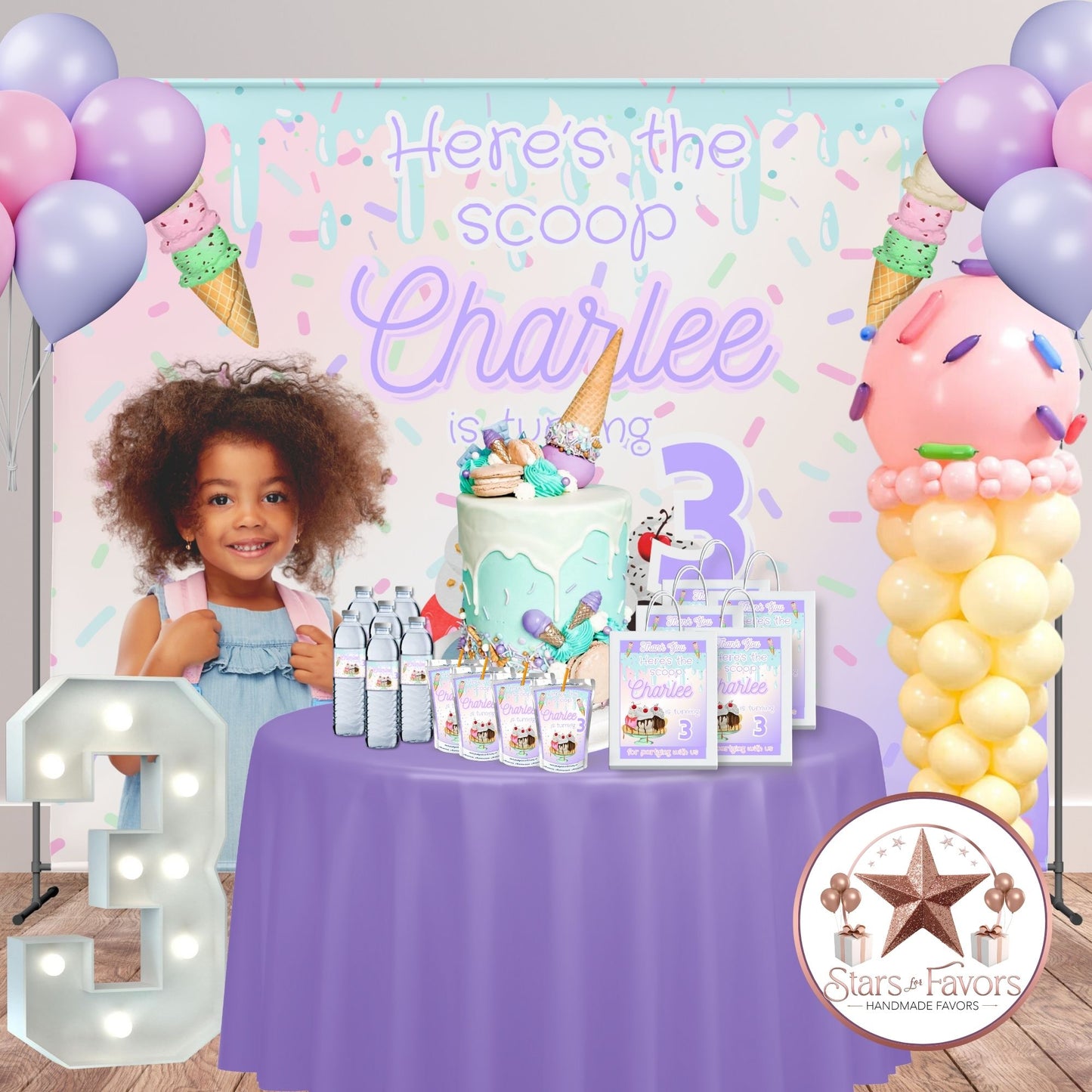 🍦 Here’s the Scoop – Custom Ice Cream Party Banner 🍦