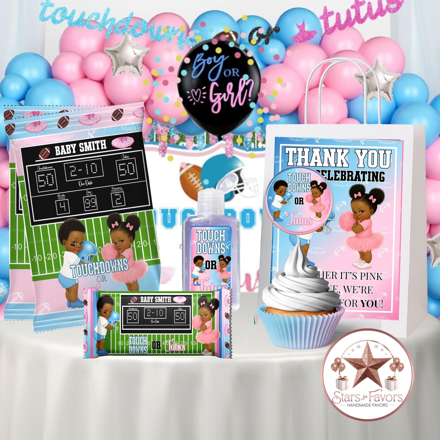 Touchdowns Or Tutu's Gender Reveal Party Favors
