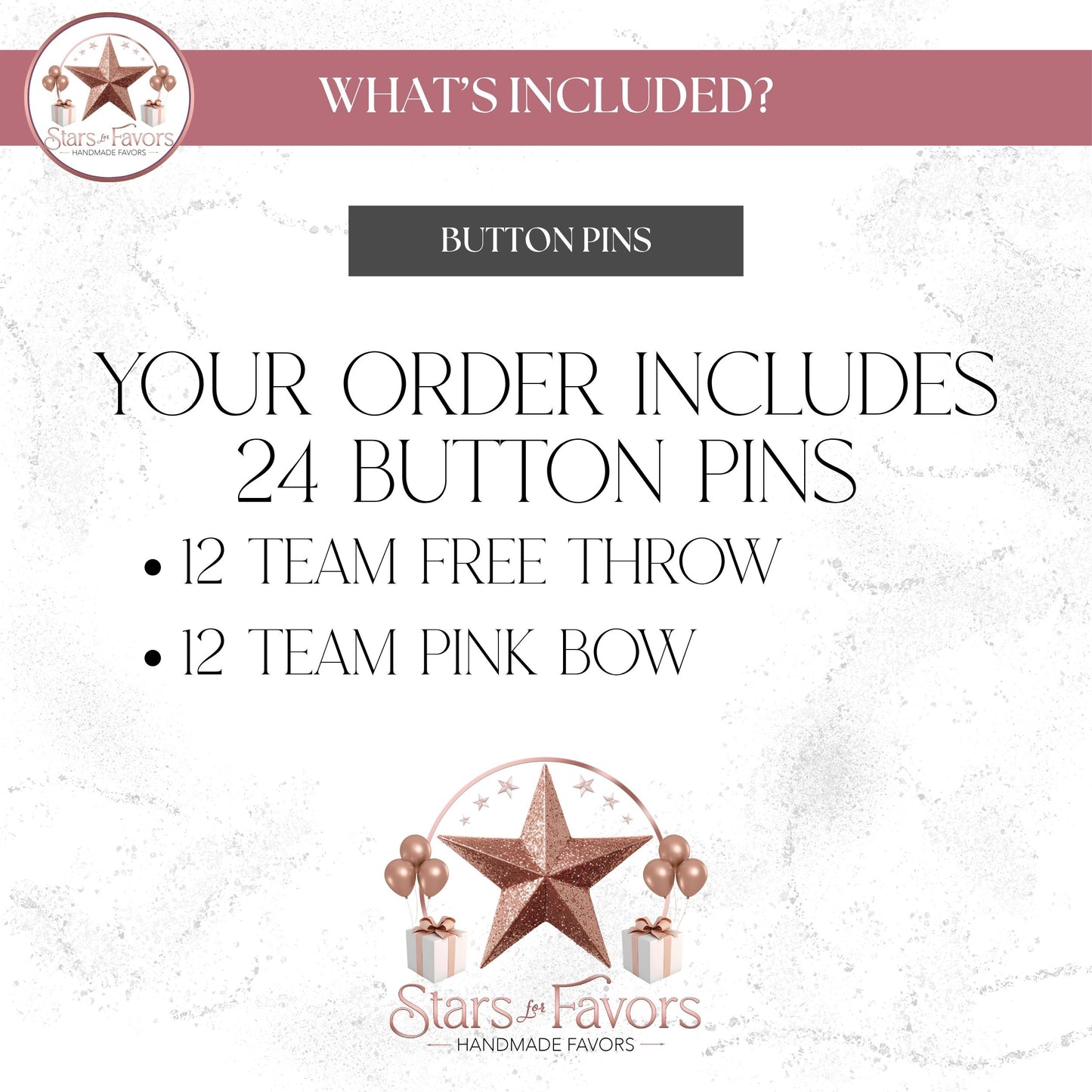 Free Throws or Pink Bows Gender Reveal Buttons
