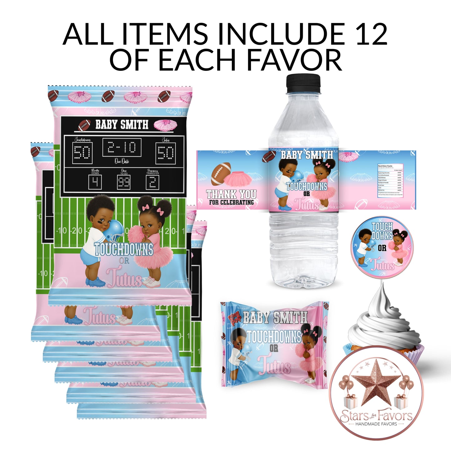 Touchdowns Or Tutu's Gender Reveal Party Favors