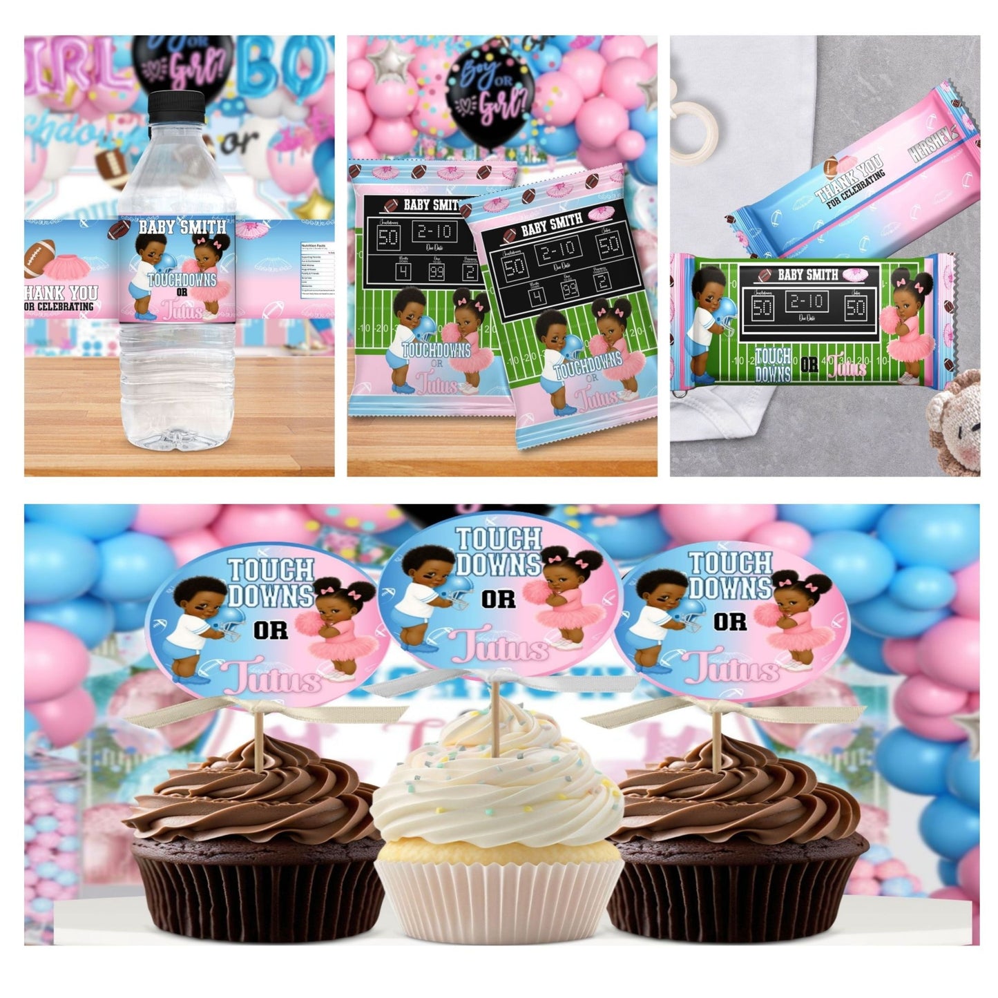 Touchdowns Or Tutu's Gender Reveal Party Favors