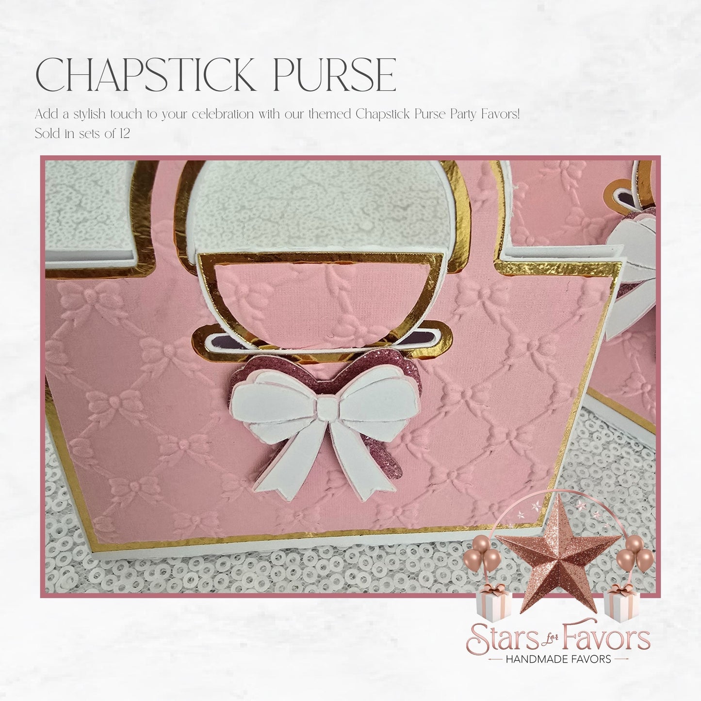 Pink Bows Chapstick Purse