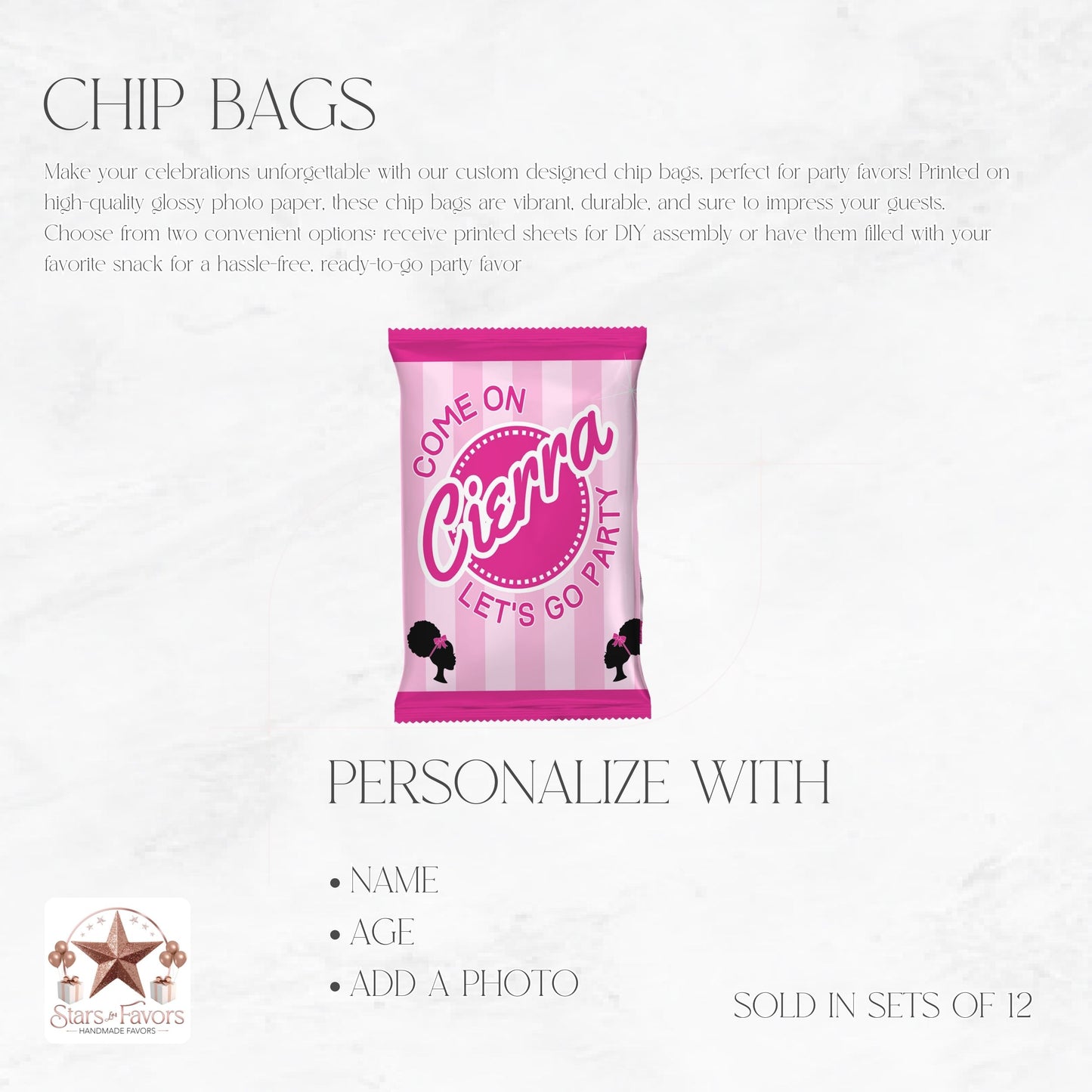Come On Let's Go Party Afro Doll Chip Bag