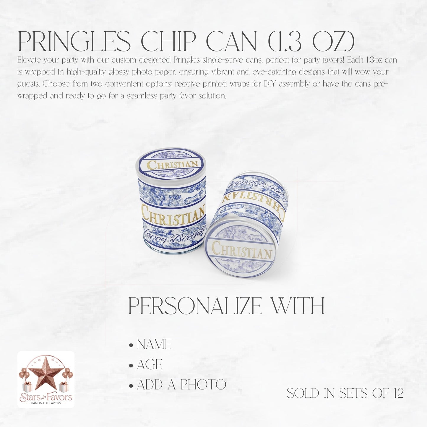 Toile Du Juoy Classic Blue Custom Pringles Chip Can