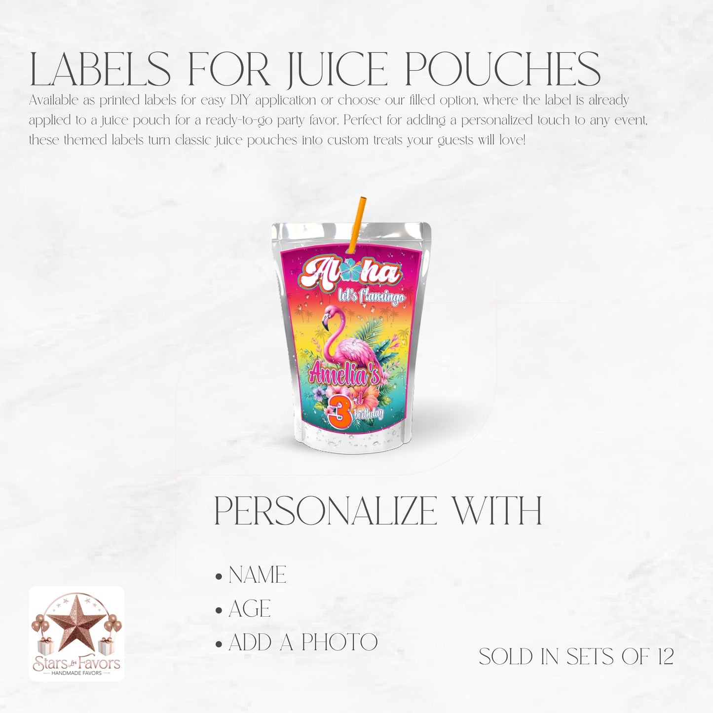 Aloha Let's Flamingo Custom Juice Pouch
