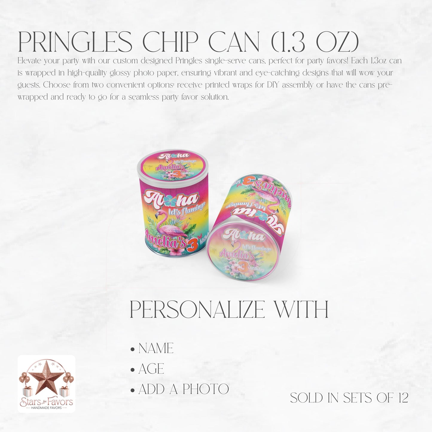 Aloha Let's Flamingo Custom Pringles Chip Can