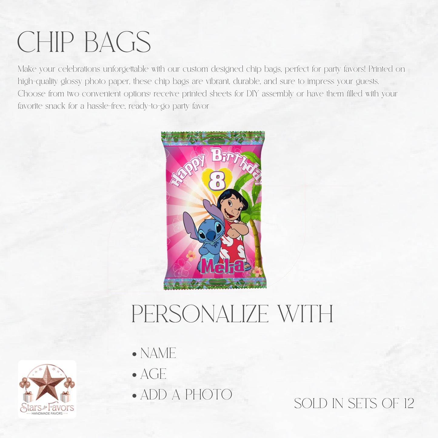 Lilo & Stitch Chip Bag Party Favor