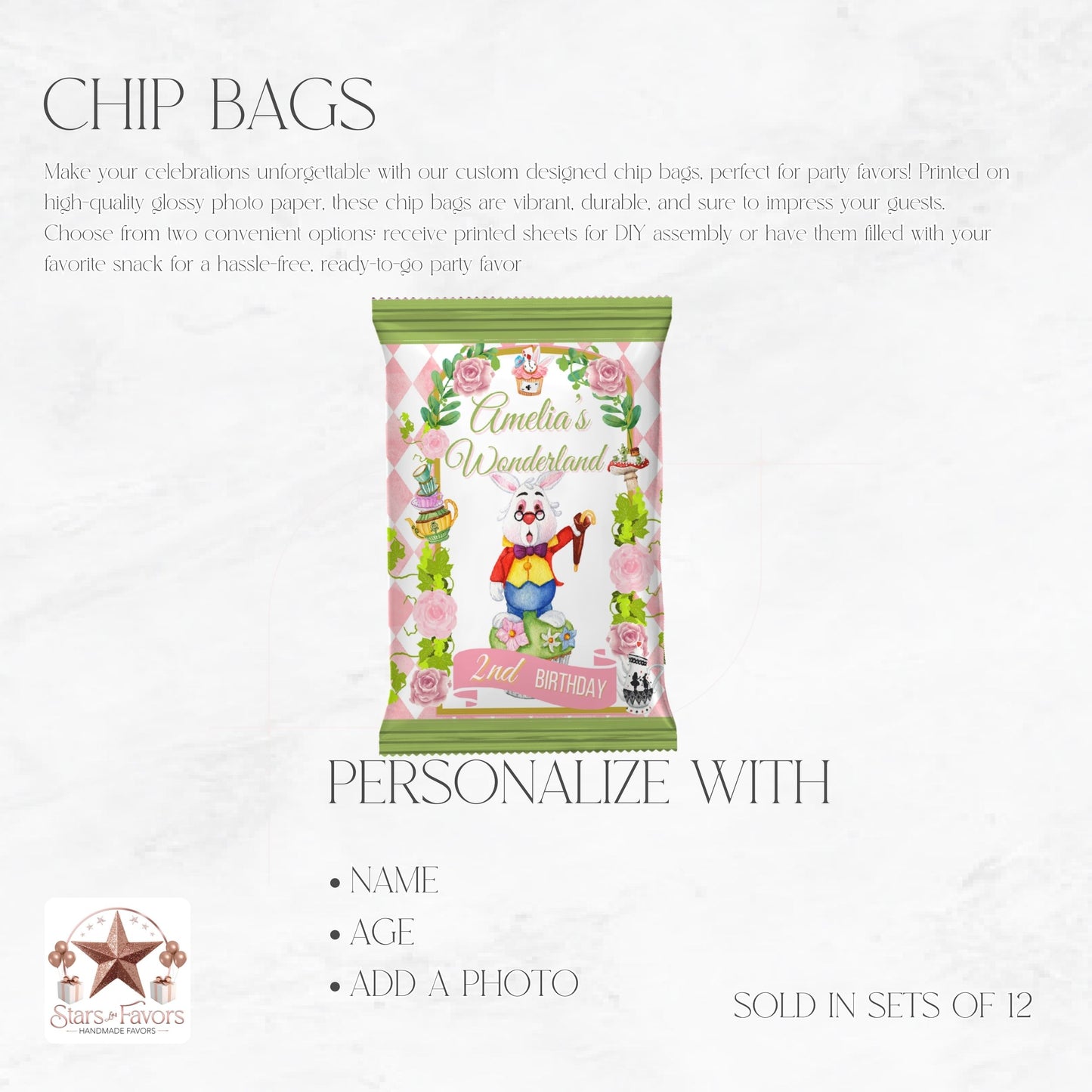 Alice in Wonderland Custom Chip Bag