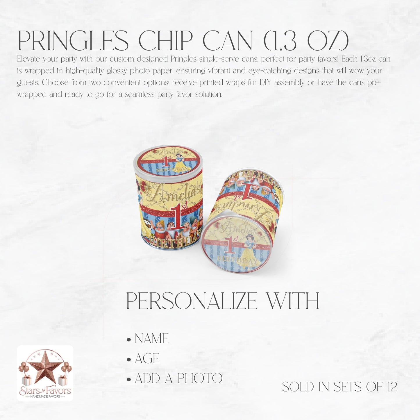 Snow White Custom Pringles Chip Can
