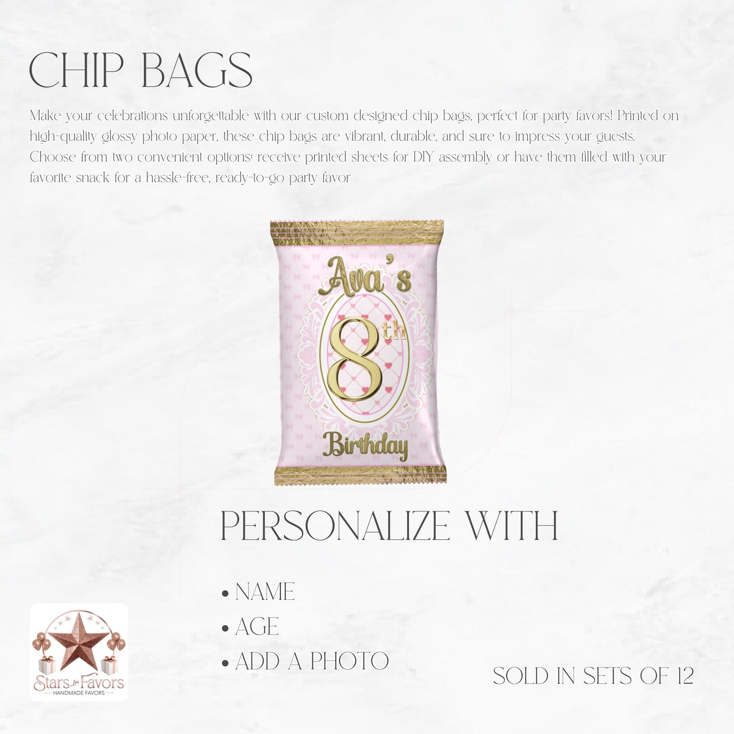 Pink Bows Chip Bags
