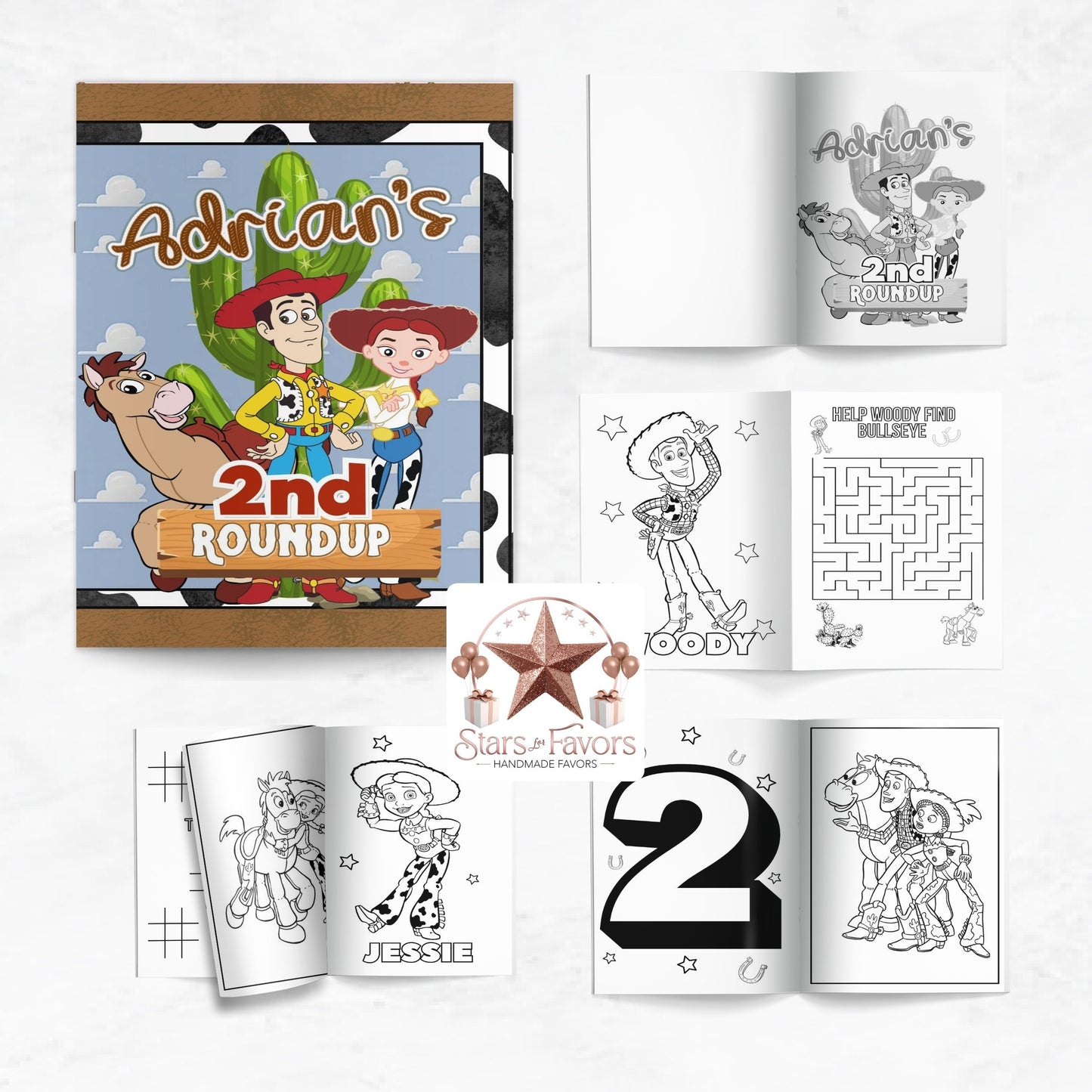 Toy Cowboy Roundup Custom Coloring Book