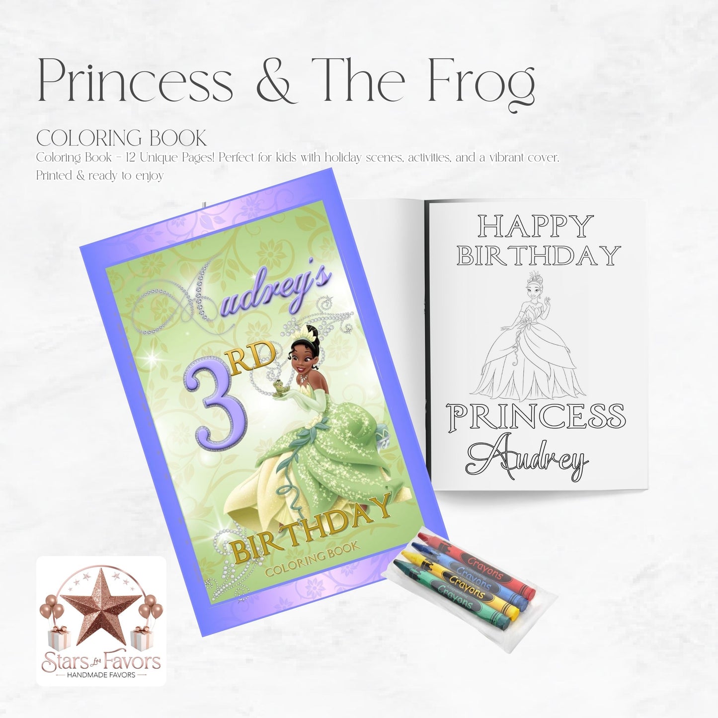 Princess Tiana & The Frog Custom Coloring Book