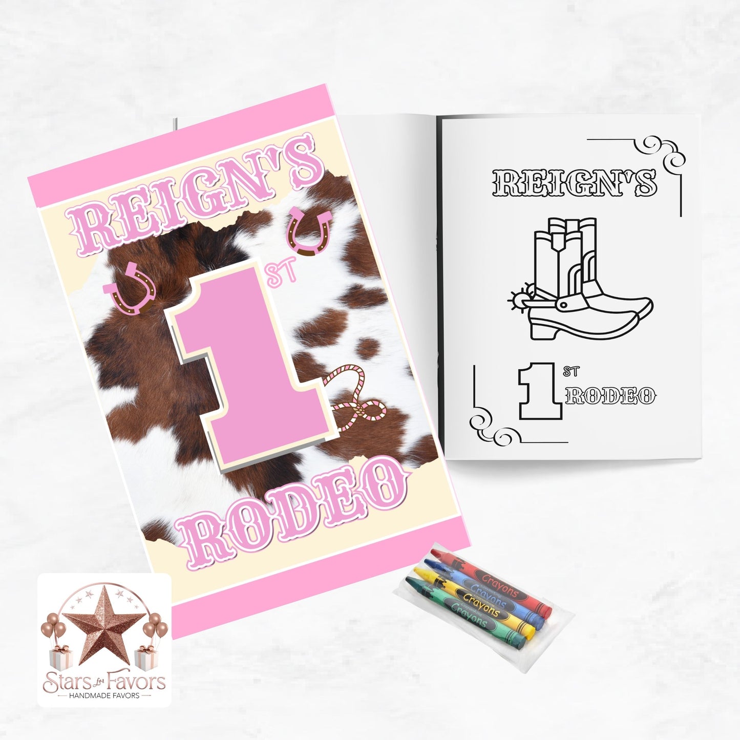 Rodeo Coloring Book – Pink & Brown Cow Print