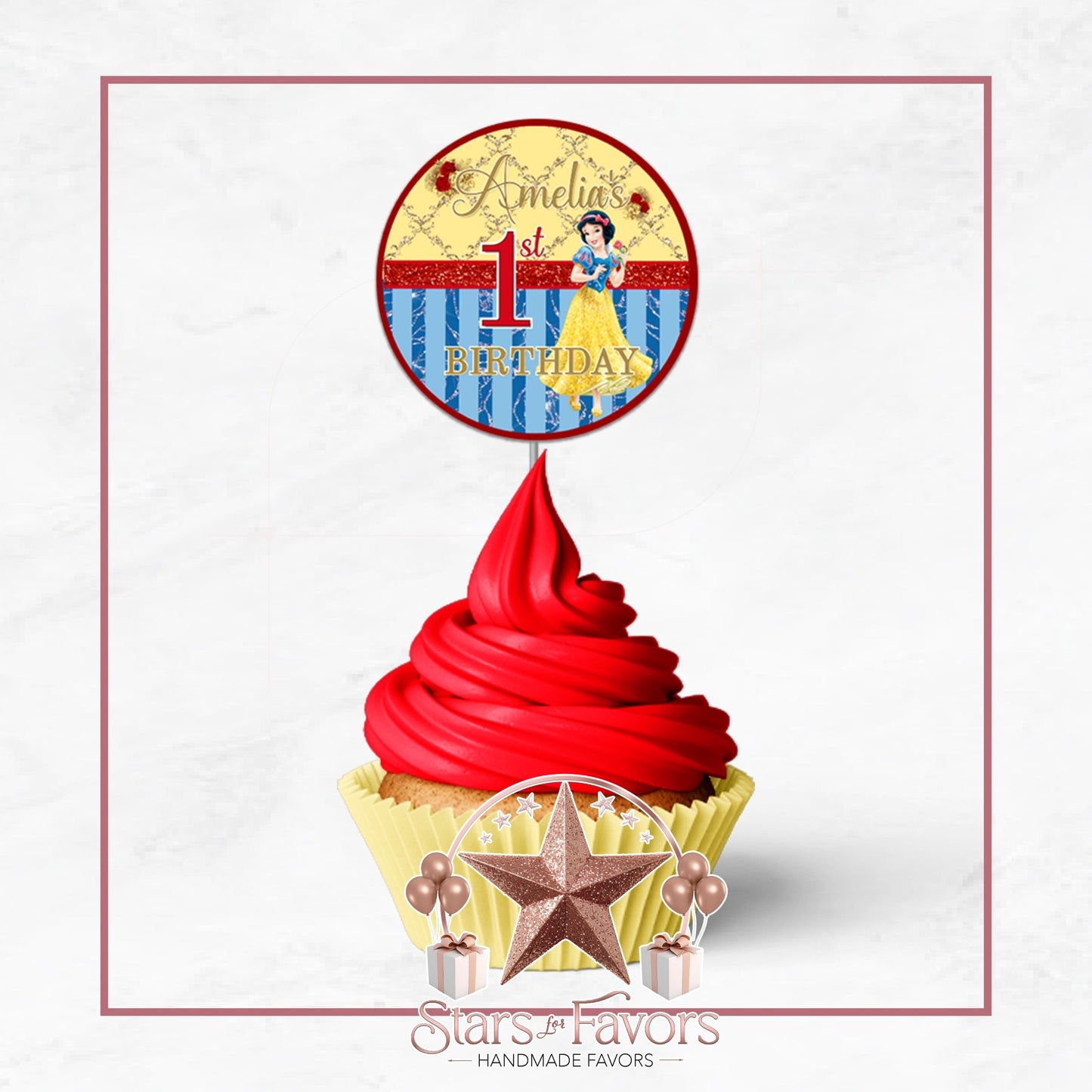 Snow White Cupcake Toppers