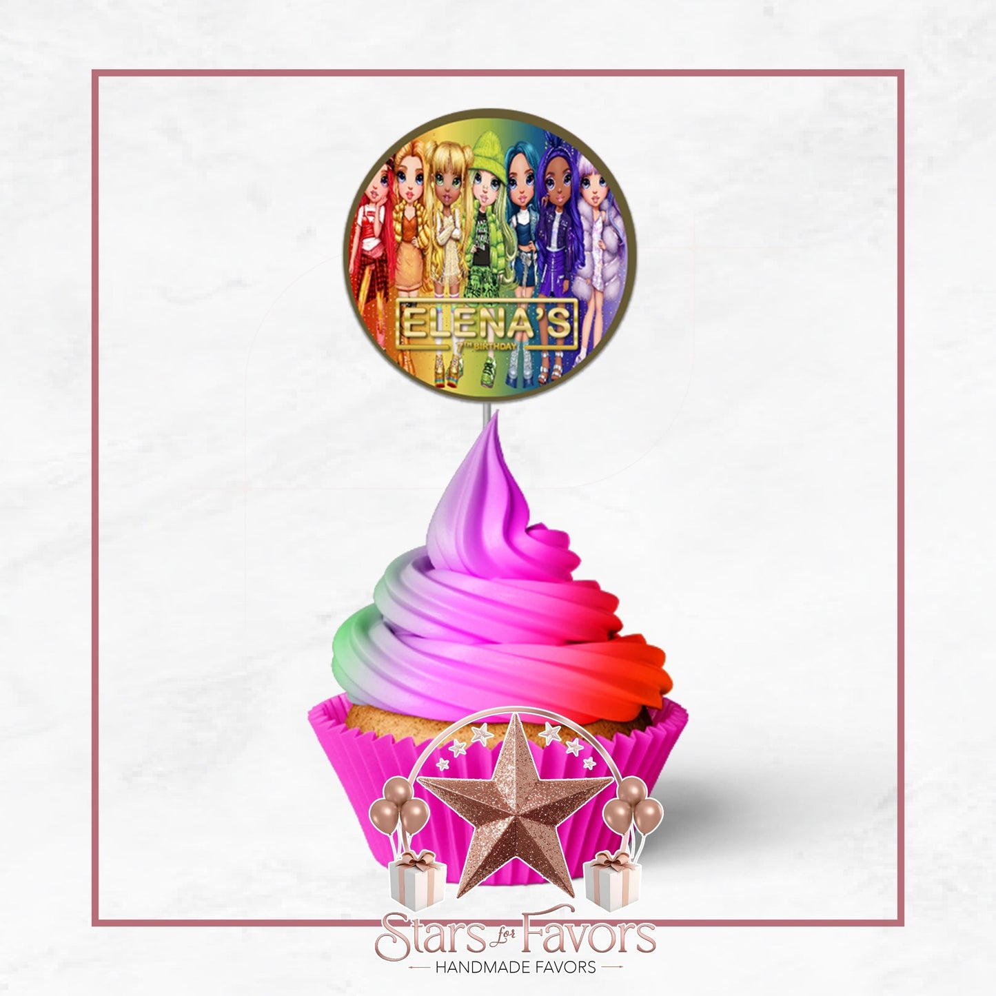 Rainbow High Dolls Cupcake Toppers