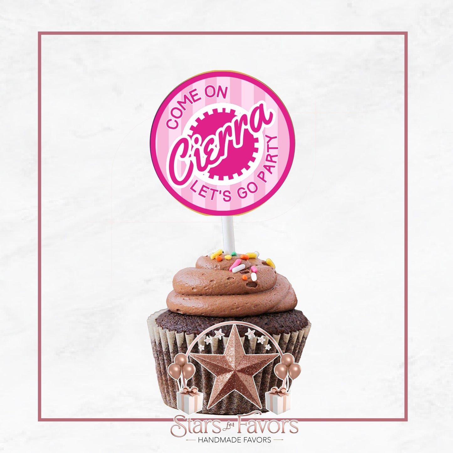 Come On Afro Barbie Cupcake Toppers