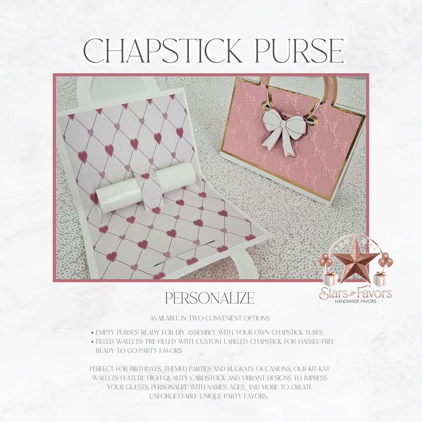 Pink Bows Chapstick Purse