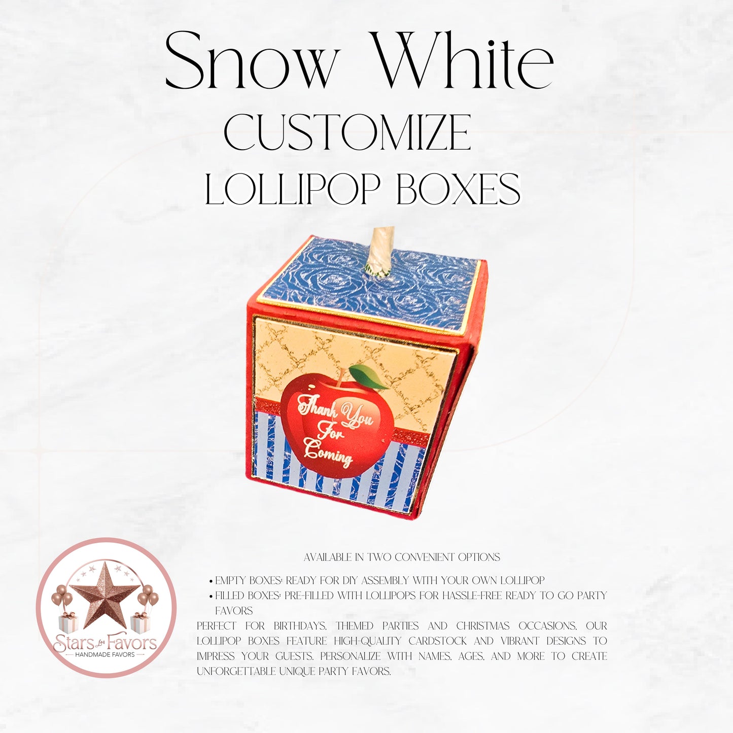 Snow White Lollipop Boxes