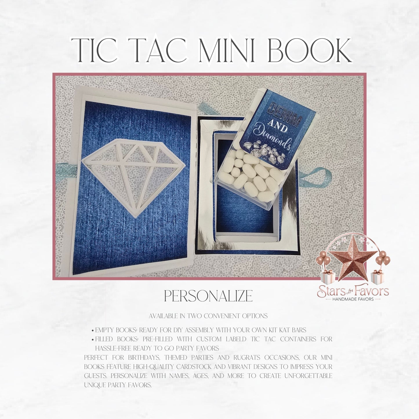 Denim & Diamonds Mini Tic Tac Holder Book