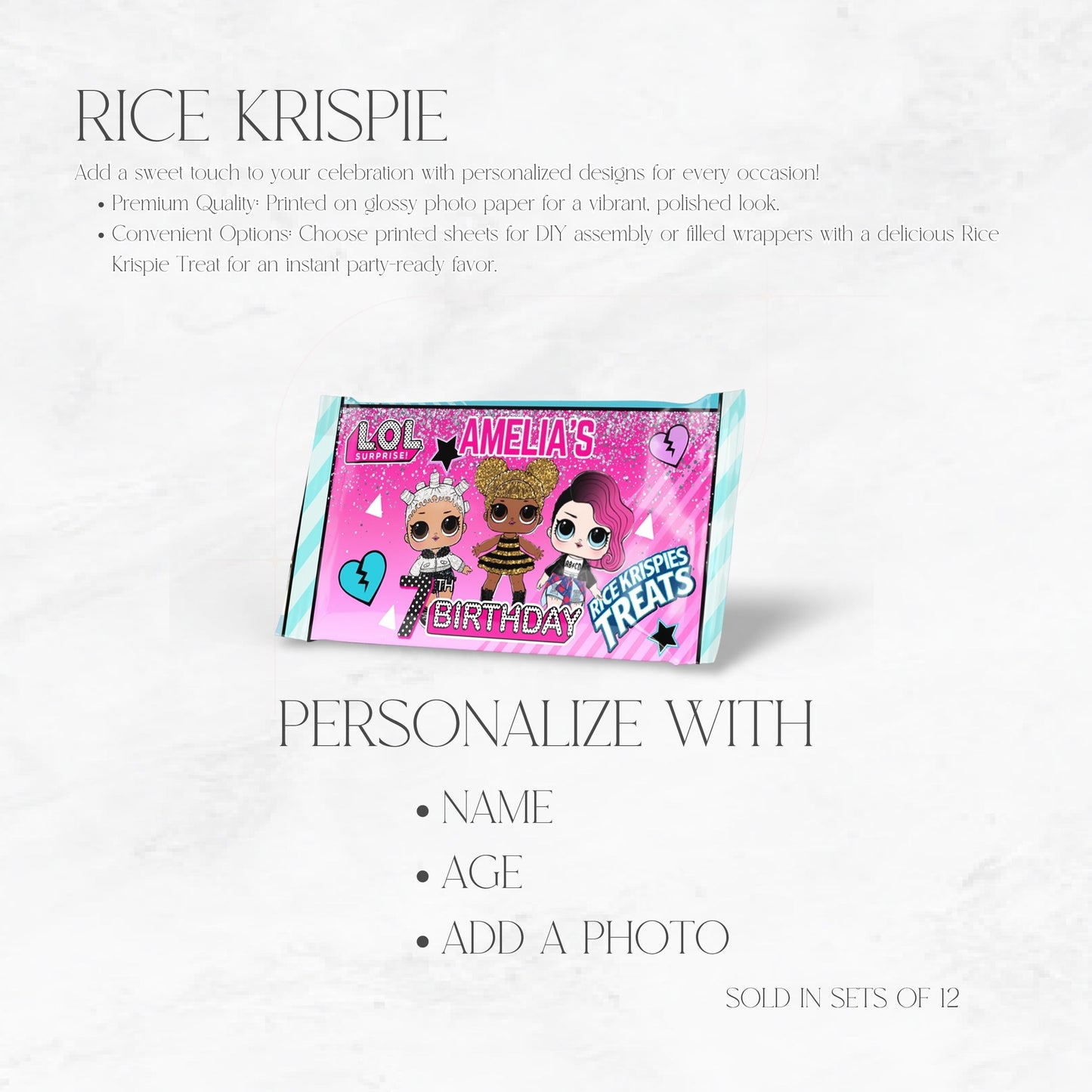 LOL Dolls Rice Krispie Treats