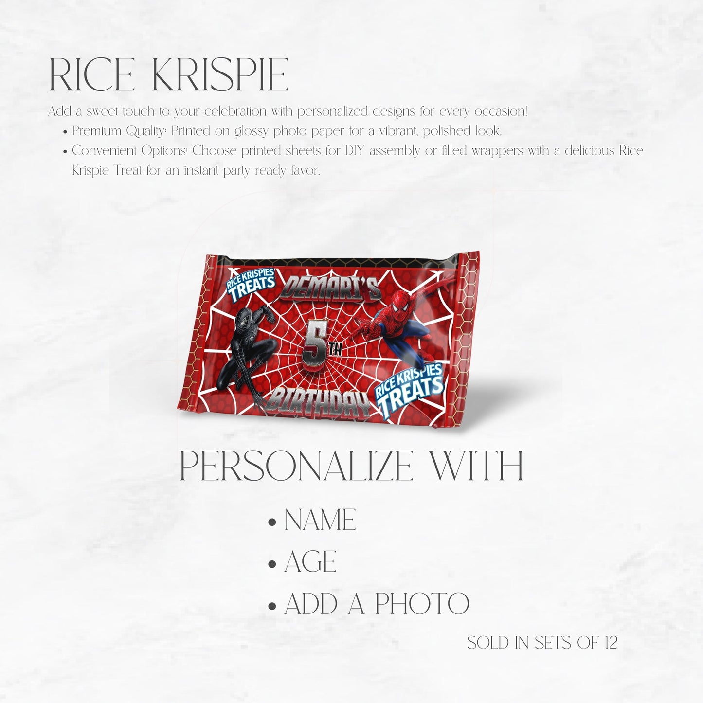 Spiderman Vs Venom Rice Krispie Treat