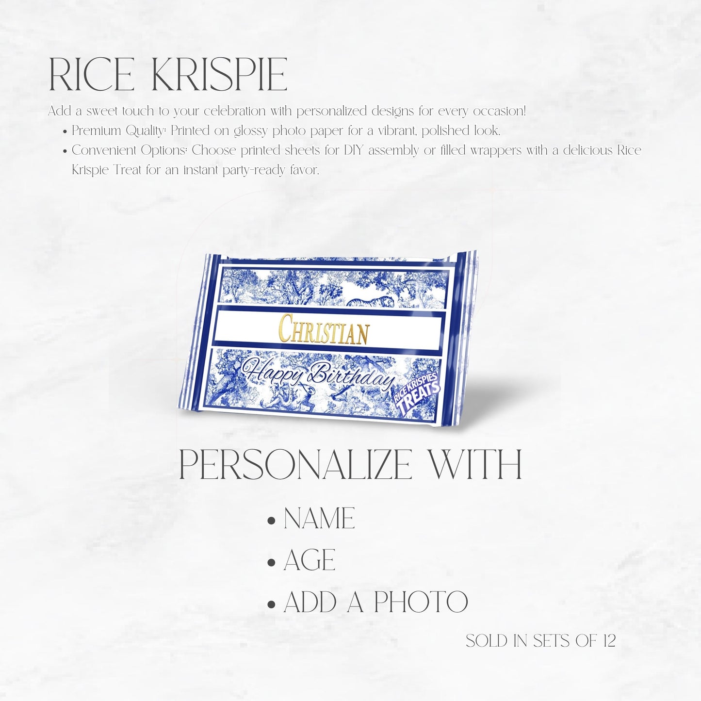 Toile Du Juoy Classic Blue Rice Krispie Treat