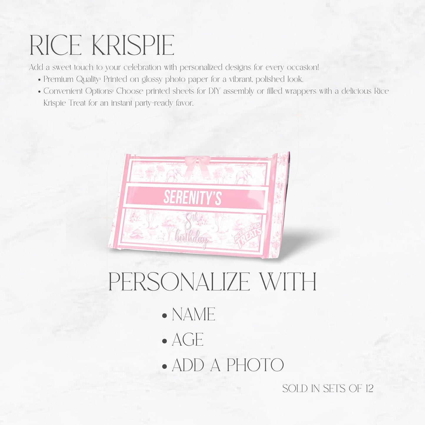Toile Du Juoy Safari Pink Rice Krispie Treat