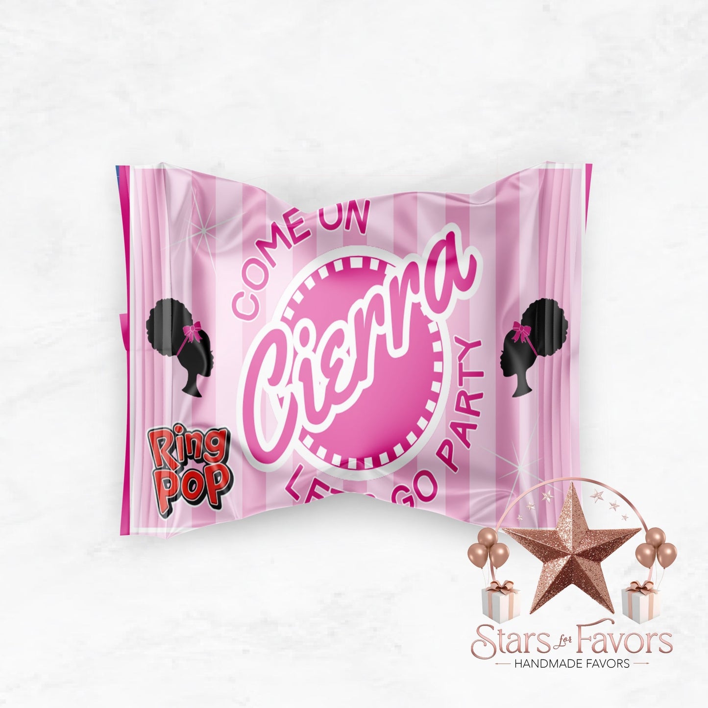 Come On Afro Barbie Ring Pops