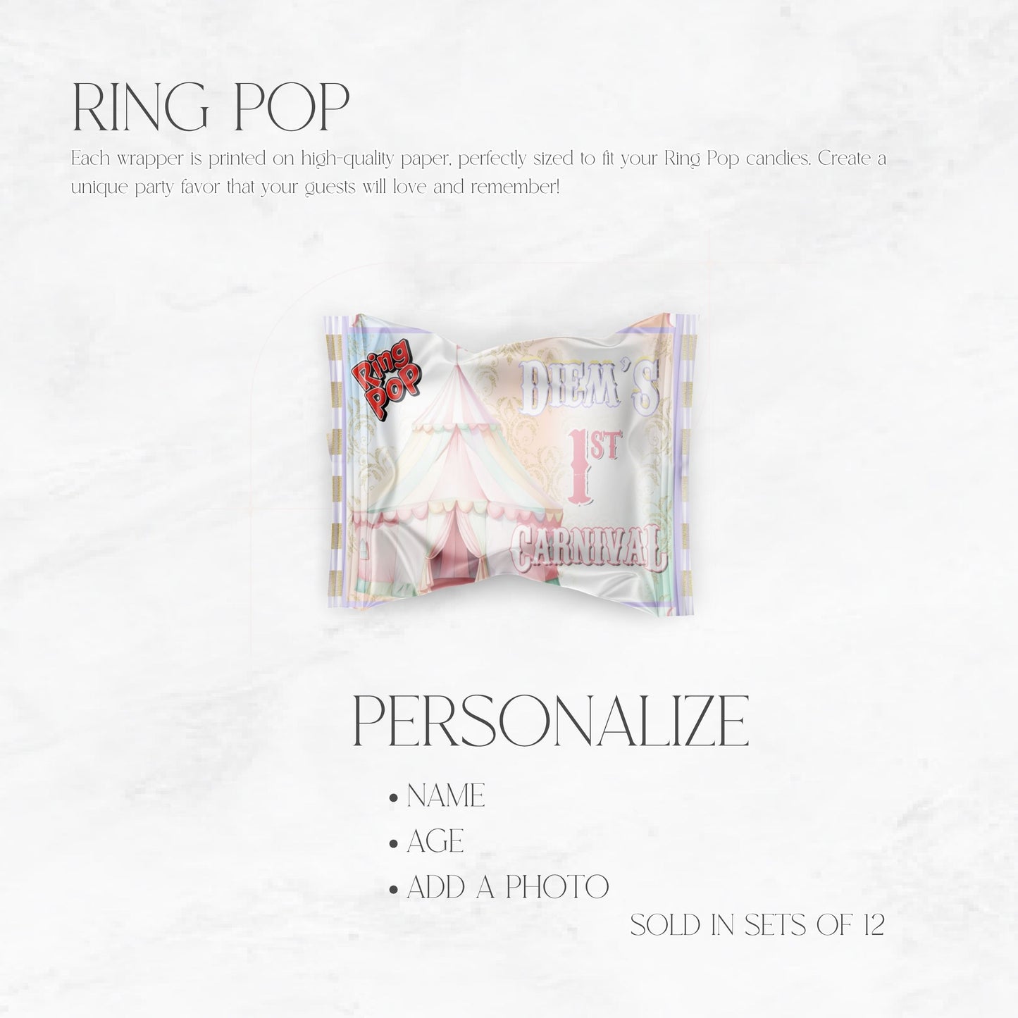 Pastel Carnival Ring Pop Candy