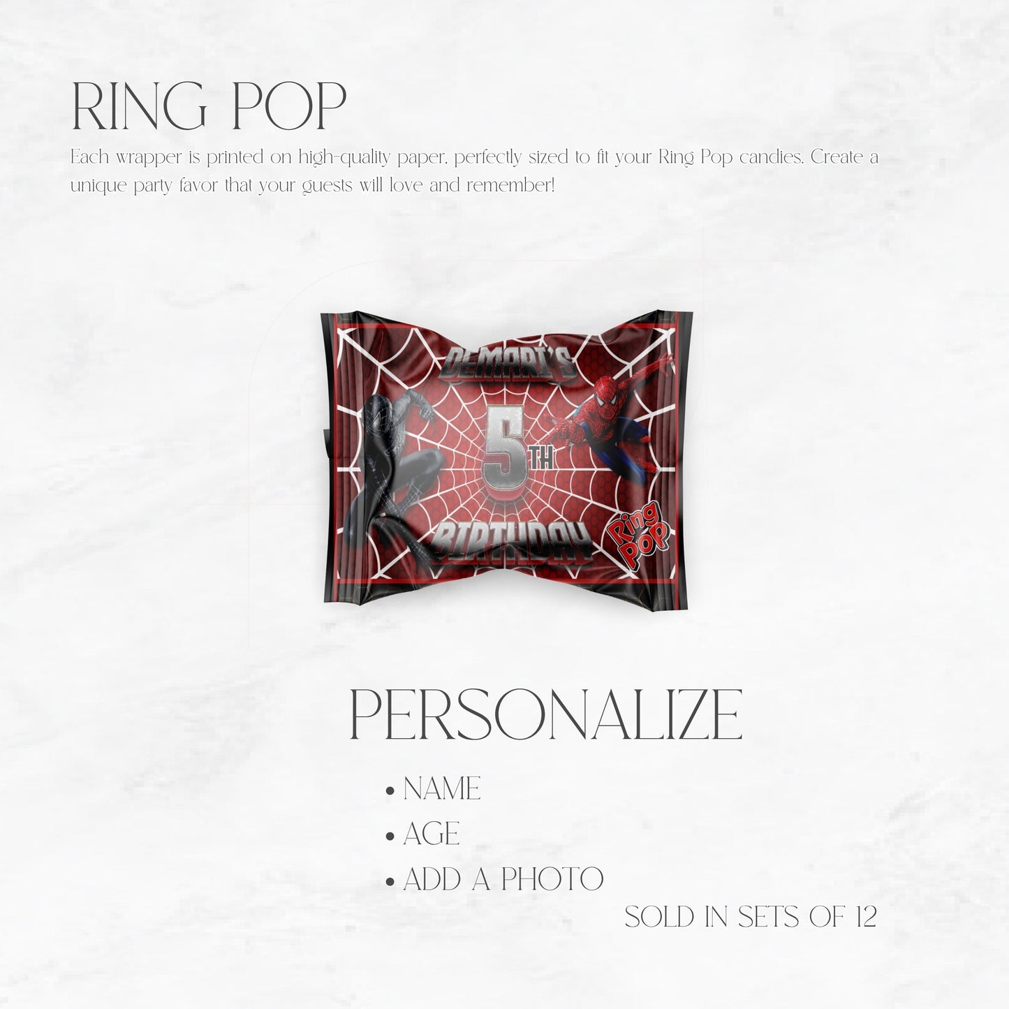 Spiderman Vs Venom Ring Pop