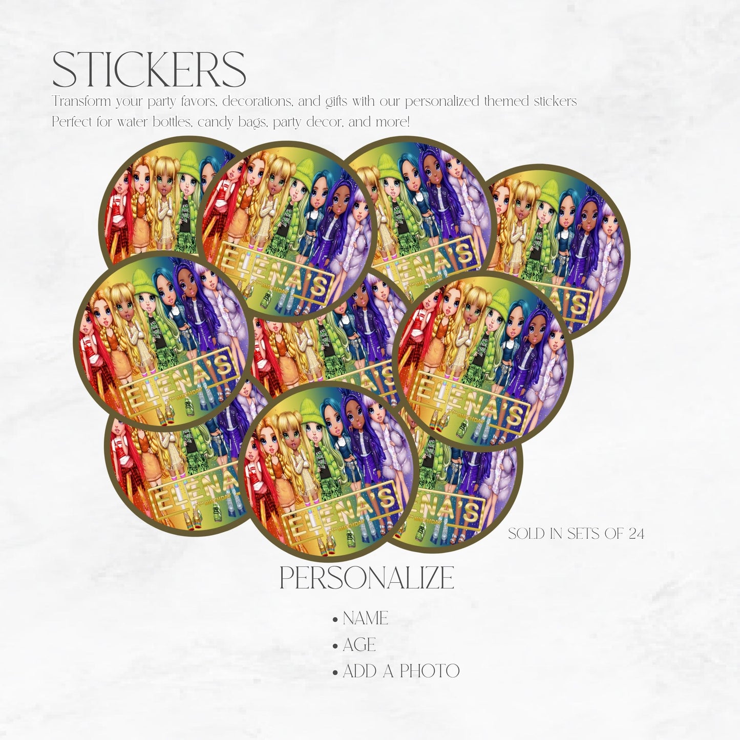 Rainbow High Dolls Stickers