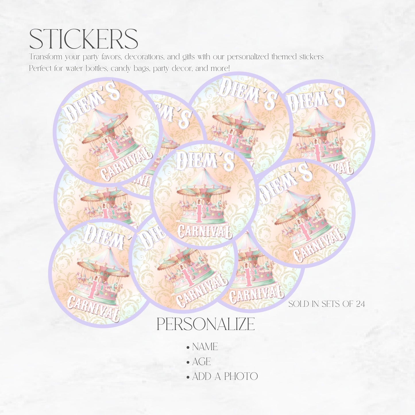 Pastel Carnival Stickers