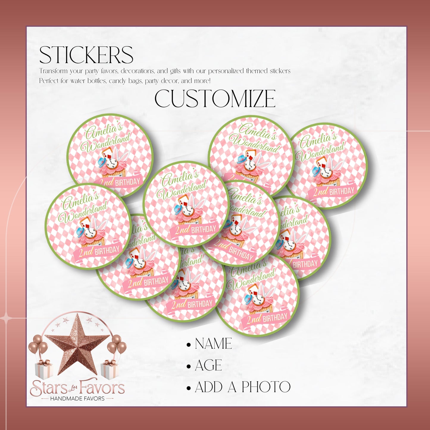 Alice In Wonderland Custom Stickers