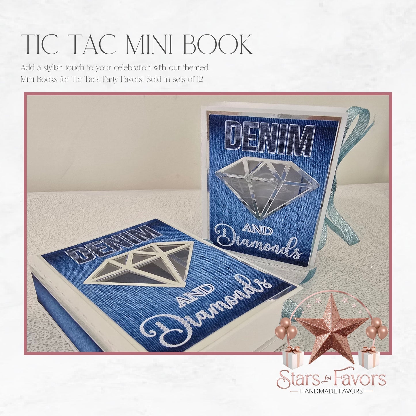 Denim & Diamonds Mini Tic Tac Holder Book