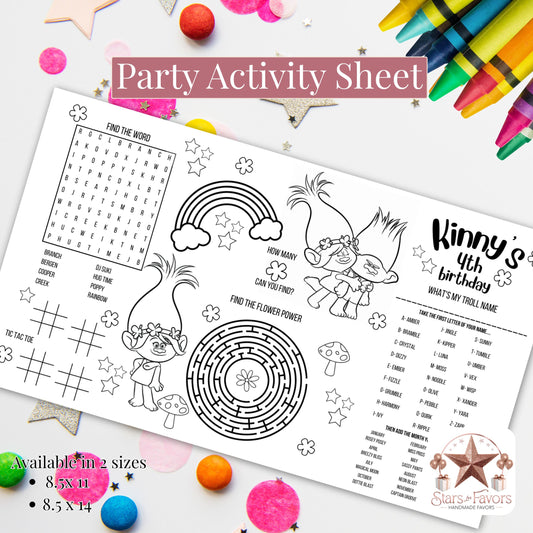 Trolls Activity Sheet