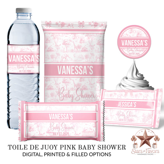 Toile De Juoy Pink Baby Shower Party Favors