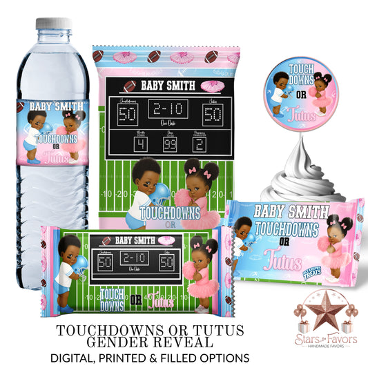 Touchdowns Or Tutu's Gender Reveal Party Favors