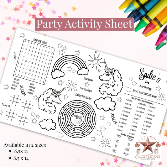 Afro Unicorn Activity Sheet