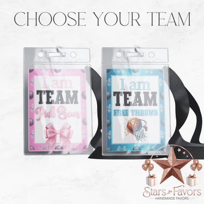 Free Throws or Pink Bows Gender Reveal Lanyard Badge