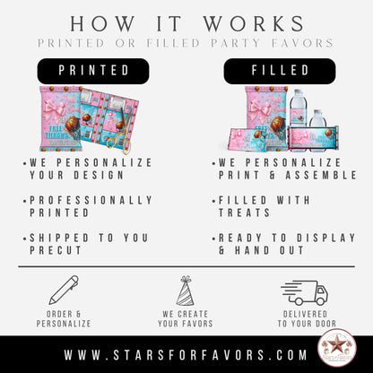 Pink Bows & Free Throws Gender Reveal Party Favors
