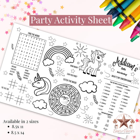 Magical Unicorn Activity Sheet