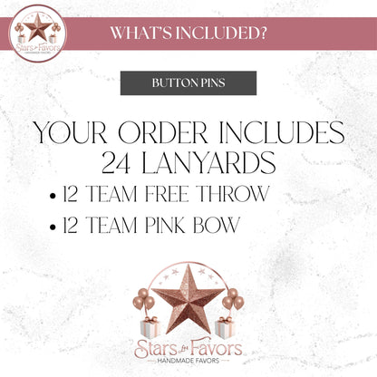 Free Throws or Pink Bows Gender Reveal Lanyard Badge