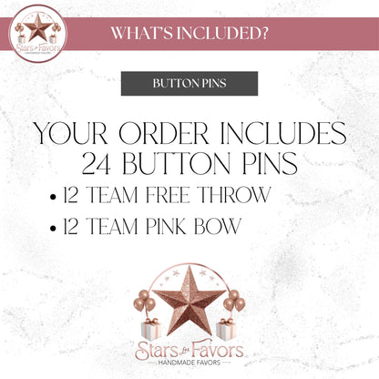 Free Throws or Pink Bows Gender Reveal Buttons