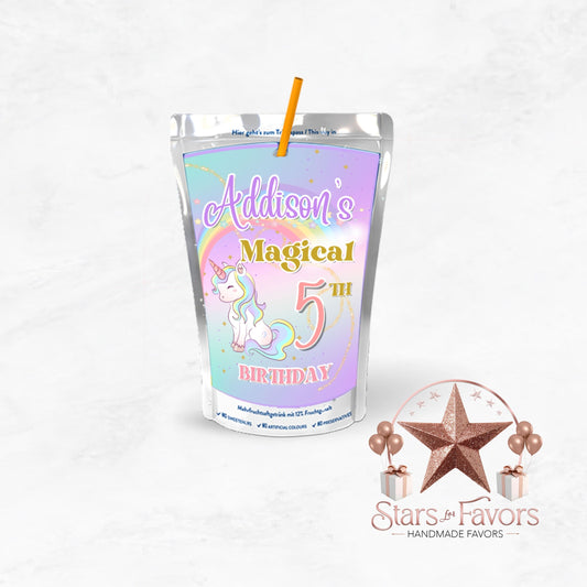 Magical Unicorn Custom Juice Pouches