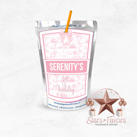 Toile Du Juoy Safari Pink Custom Juice Pouch