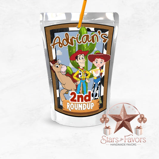 Toy Cowboy Roundup Juice Pouch Party Favors