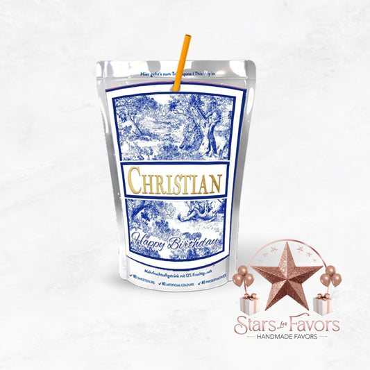 Toile Du Juoy Classic Blue Custom Juice Pouch